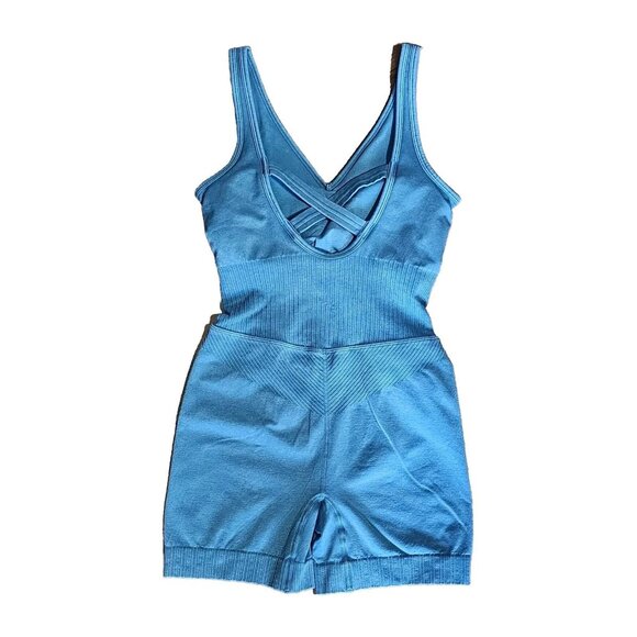 NWT JOY LAB Solid All Blue One Piece Bodysuit Activewear Womens Size XS - Picture 3 of 6